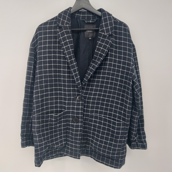 Madewell Waffleback Shaw Blazer in Windowpane Size Medium - Picture 4 of 8